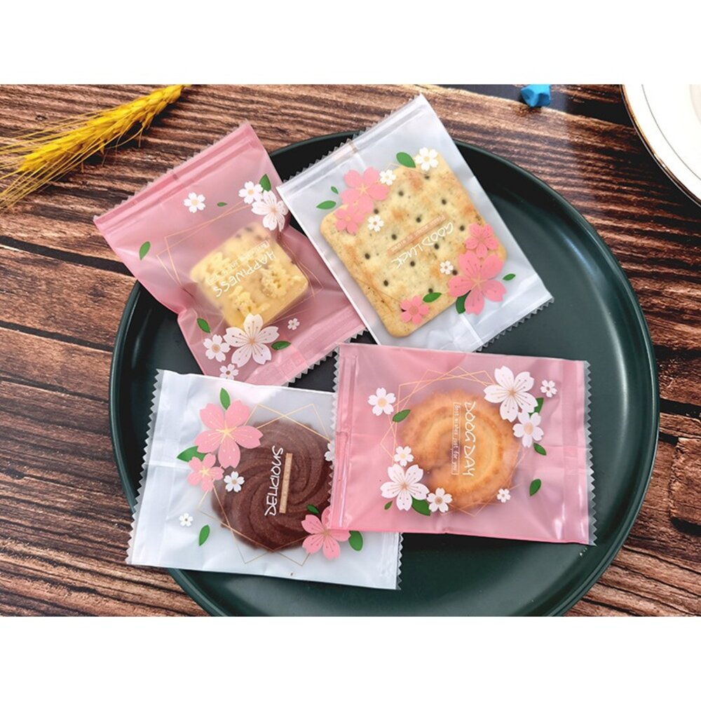 16391583256-《巧緻》 櫻花 唯美 餅乾袋 雪Q餅袋 雪花餅袋 點心袋 西點袋 烘焙包裝 新年包裝袋 熱封袋 ，櫻花餅乾袋