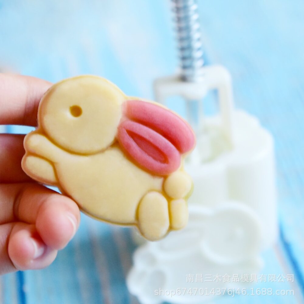 17986775387-巧緻烘焙網 跳躍兔子  60g~65g 冰皮月餅壓模 60克 綠豆糕壓模 冰皮月餅模 月餅模 中式月餅模 ，月餅壓模