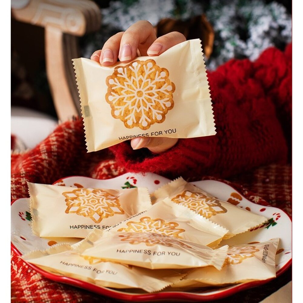 18885982942-《巧緻》 雪花 聖誕節 餅乾袋 西點袋 曲奇餅乾袋 雪花酥袋 雪Q餅袋 機封袋 熱封袋 ，聖誕節餅乾袋