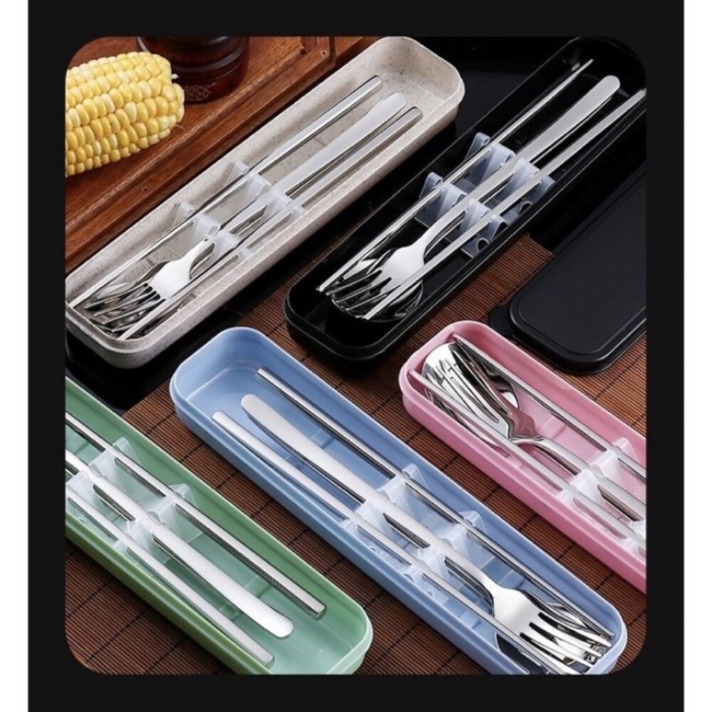 19372136542-不鏽鋼餐具組 湯匙 叉子 筷子 環保餐具 外出攜帶餐具