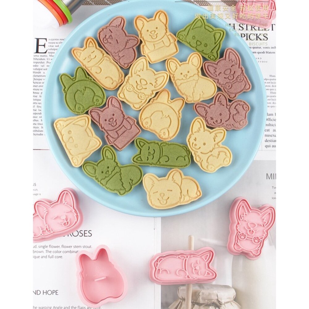 20250299589-巧緻烘焙網 柯基 餅乾模6件組 狗狗 餅乾壓模 ，餅乾壓模