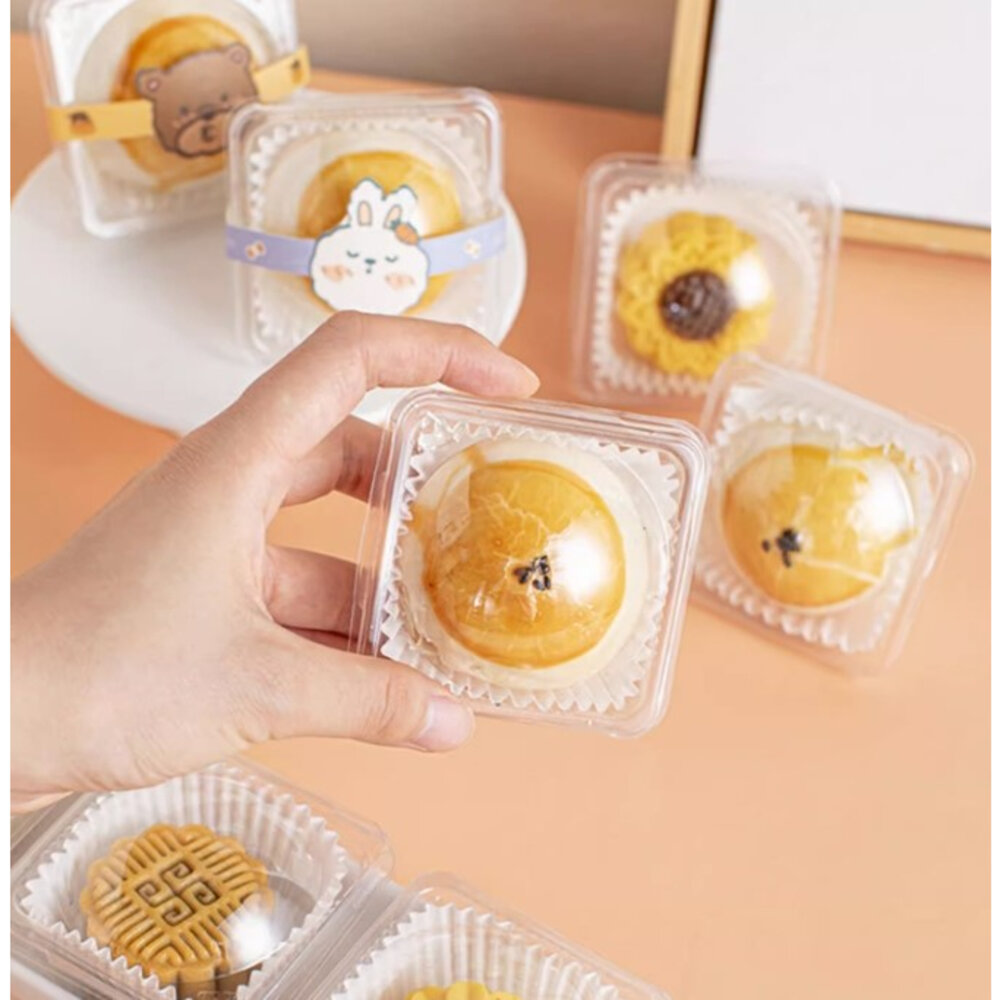 23079717288-75克 ~ 85克 天地盒 天圓地方盒 月餅盒 單顆月餅盒 月餅吸塑盒 蛋黃酥包裝盒 含蓋月餅盒 ，天圓地方盒