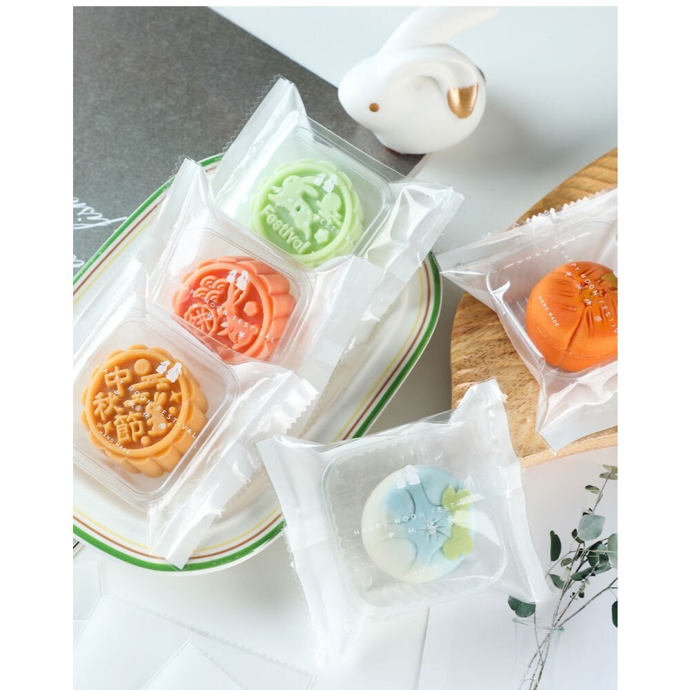 24634485572-《巧緻》 白底 中秋快樂 熱封袋 中秋節包裝 月餅包裝袋 蛋黃酥包裝袋 機封袋 西點袋 月餅袋 ，白底中秋快樂