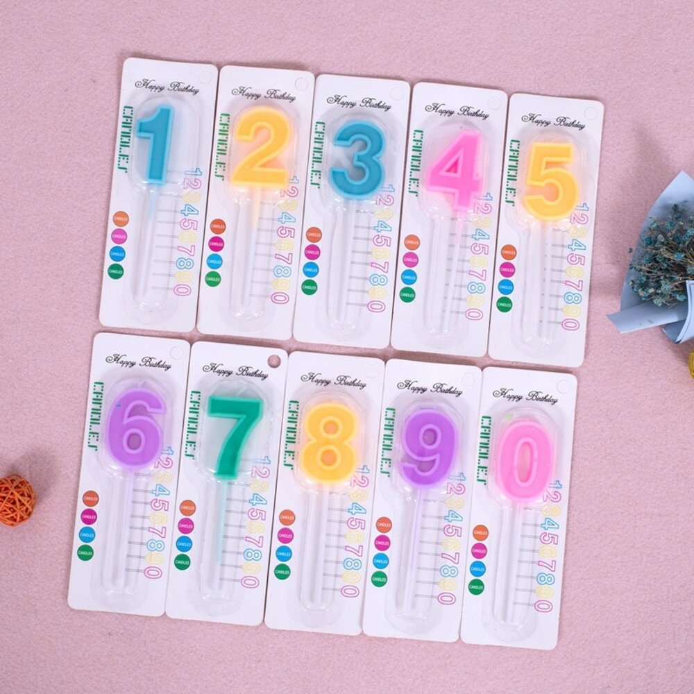 數字蠟燭 長柄 生日蠟燭 慶生蠟燭 造型蠟燭 蛋糕蠟燭 可愛蠟燭 歲數蠟燭 紙卡裝 長桿蠟燭 巧緻 ,長柄數字蠟燭-圖片-2