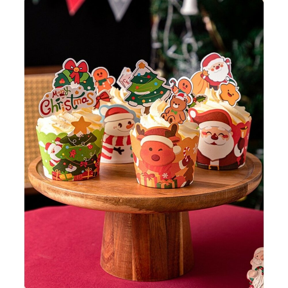 《巧緻》50入 聖誕節紙杯 聖誕節蛋糕紙杯 耶誕節蛋糕杯 耶誕節杯子蛋糕杯 聖誕節杯子蛋糕杯 ,聖誕紙杯-圖片-2