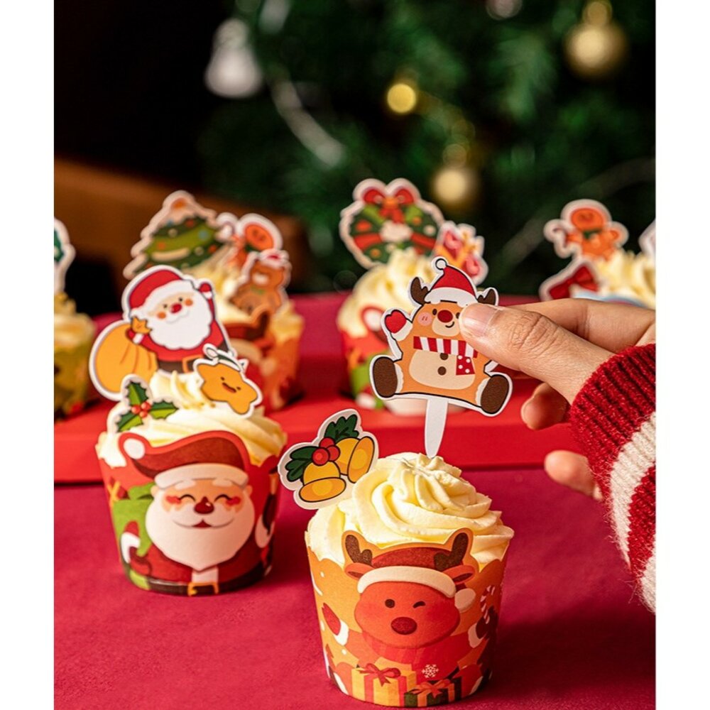 《巧緻》50入 聖誕節紙杯 聖誕節蛋糕紙杯 耶誕節蛋糕杯 耶誕節杯子蛋糕杯 聖誕節杯子蛋糕杯 ,聖誕紙杯-圖片-3