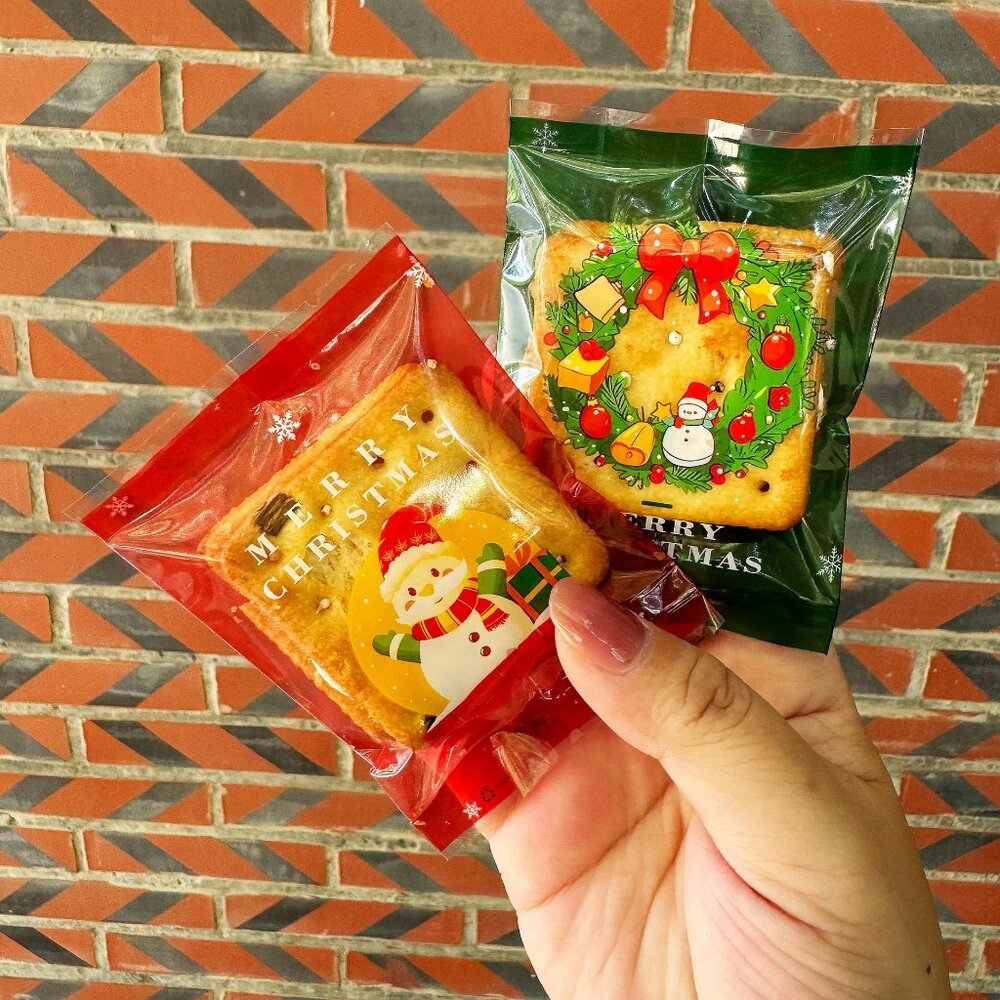 26919580320-《巧緻》 雙色混款 聖誕節 餅乾袋 糖果袋 西點袋 曲奇餅乾袋 雪花酥袋 雪Q餅袋 機封袋 熱封袋 ，聖誕節餅乾袋