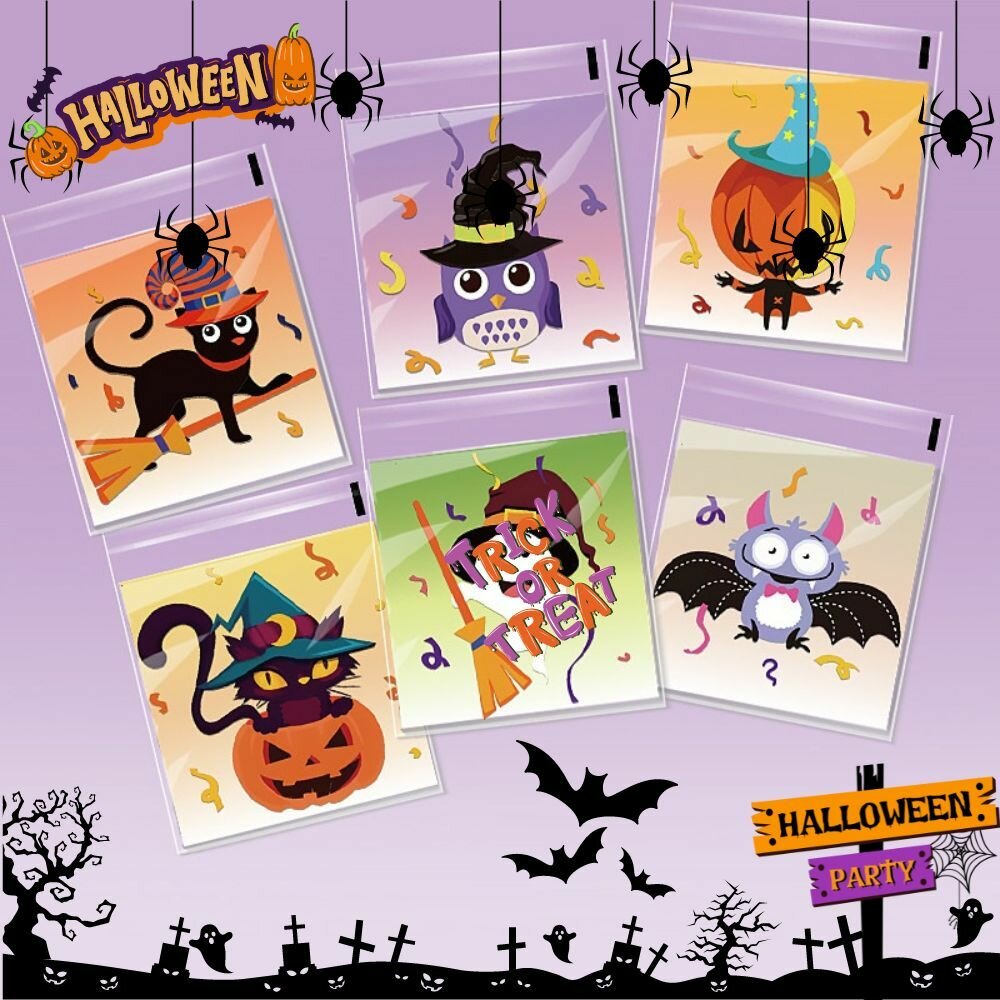 27162224716-《巧緻》 萬聖節 Happy Halloween 自黏袋 餅乾袋 點心袋 西點袋 烘焙包裝 F212 ，萬聖節自黏袋