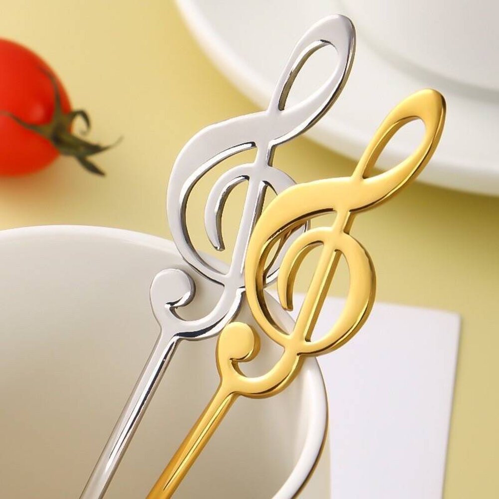 27972177187-音符湯匙 音符匙 造型湯匙 攪拌匙 音符造型 不鏽鋼湯匙 ，音符匙