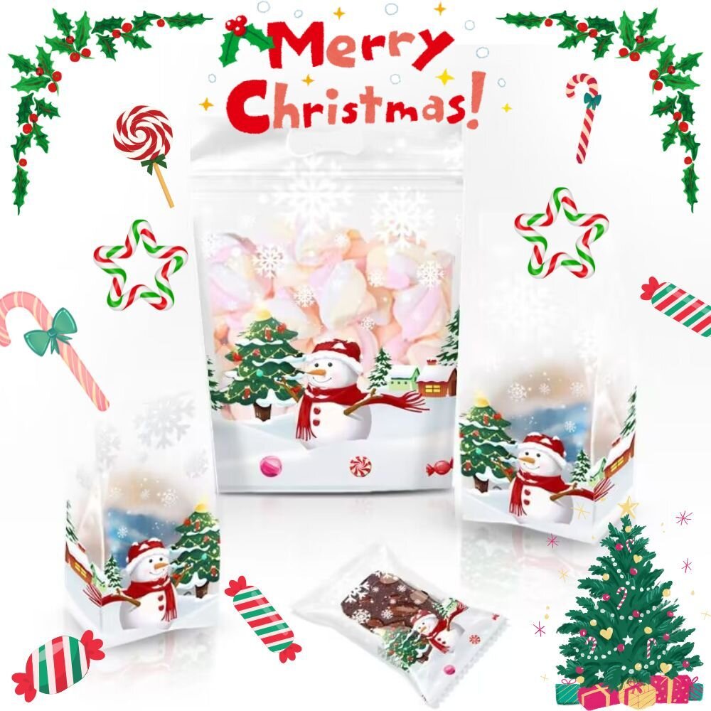 29366744798-《巧緻》 聖誕節 雪人 熱封袋 餅乾袋 點心袋 聖誕樹 烘焙包裝 聖誕節包裝袋 夾鏈袋 平口袋 立體袋 ，聖誕節餅乾袋