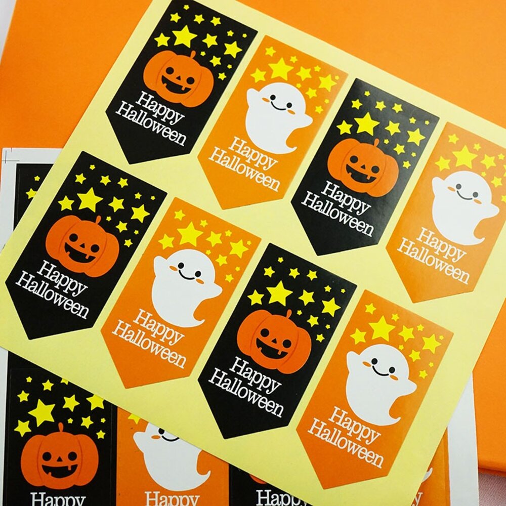 29913046392-《巧緻》 8貼 萬聖節貼紙 箭頭貼紙  幽靈 南瓜 南瓜怪 萬聖節封口貼 裝飾貼紙  ，箭頭萬聖節封口貼