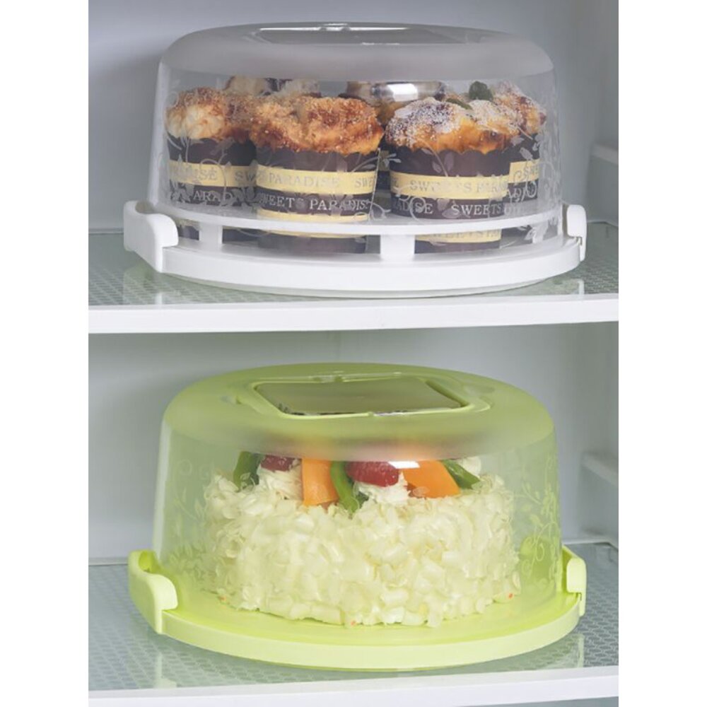 6吋 8吋 塑膠手提蛋糕盒 生日蛋糕盒 PP蛋糕盒 手提杯子蛋糕盒 手提保鮮盒 巧緻 ,圓形蛋糕盒-圖片-4