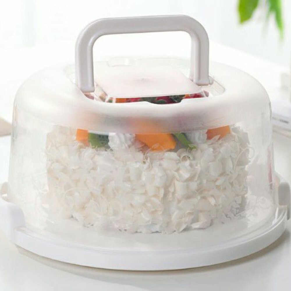 6吋 8吋 塑膠手提蛋糕盒 生日蛋糕盒 PP蛋糕盒 手提杯子蛋糕盒 手提保鮮盒 巧緻 ,圓形蛋糕盒-圖片-7