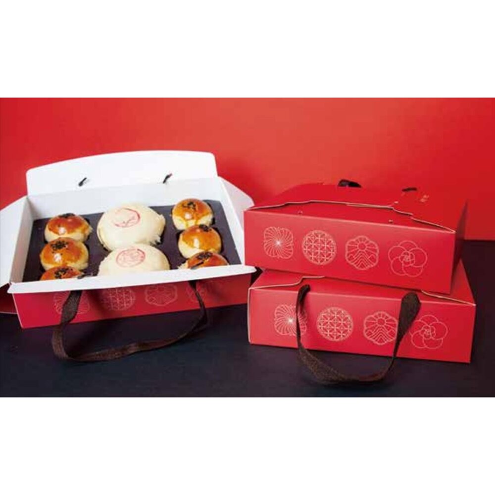 F006-6入 上掀式提盒 日式提盒 手提盒 蛋黃酥包裝盒 月餅盒 芋頭酥盒 雪媚娘盒 《巧緻》  ，6入上掀式提盒