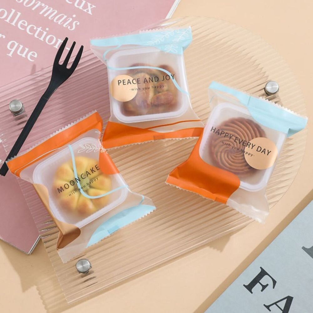 F236-撞色 熱封袋 餅乾袋 點心袋 西點袋 月餅袋 機封袋 烘焙包裝 P164 ，撞色餅乾袋