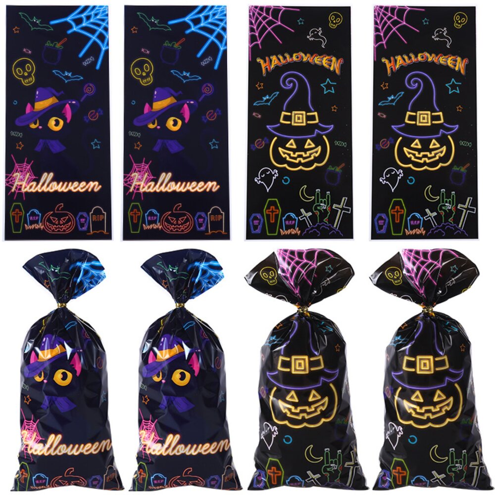 F246-50入 萬聖節 平口袋 包裝袋 點心袋 糖果袋 禮品袋 西點袋  F246 ，F246萬聖節平口袋