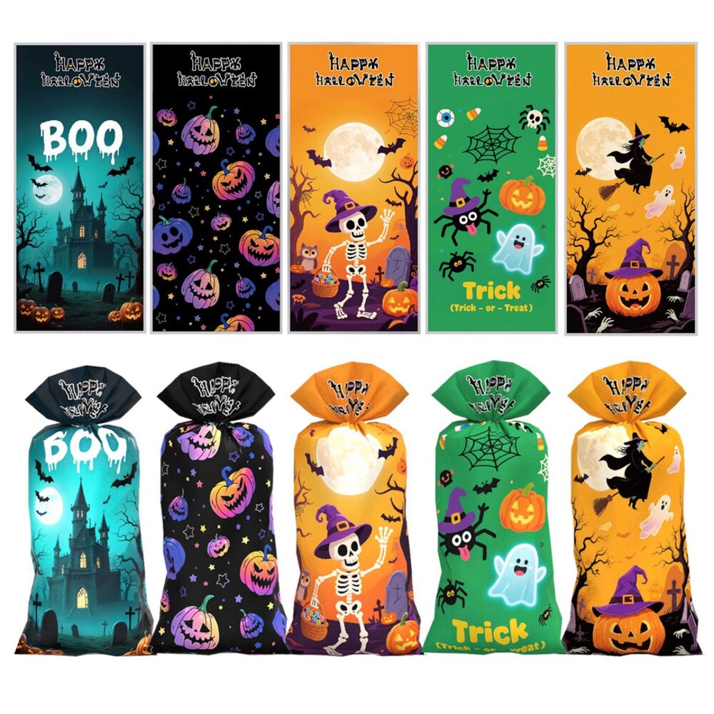F248-50入 萬聖節 平口袋 包裝袋 點心袋 糖果袋 禮品袋 西點袋  F248 ，  F248萬聖節平口袋