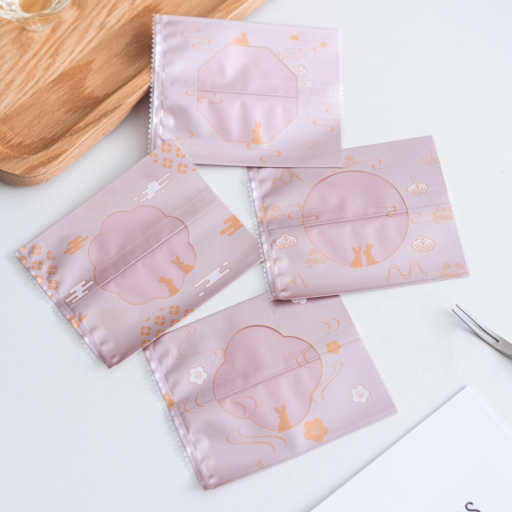 玫瑰金 輕煙薄霧 磨砂熱封袋 中秋節包裝 月餅包裝袋 蛋黃酥包裝袋 機封袋 西點袋 月餅袋 ,玫瑰金-圖片-2