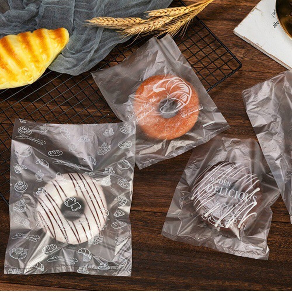 p092-100入 麵包袋 片裝吐司袋 餅乾袋 平口袋 平口麵包袋 片裝土司袋 土司袋 烘焙包裝 ，磨砂麵包袋