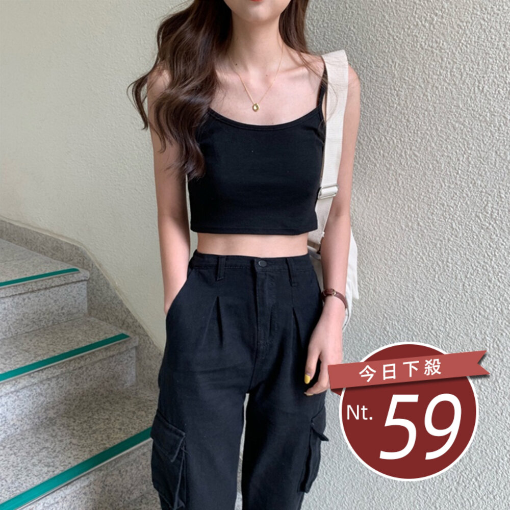 11208971536-【台灣發貨】韓版設計感網紅短版內搭背 衣服 女裝 t恤 短袖t恤 上衣【V108】