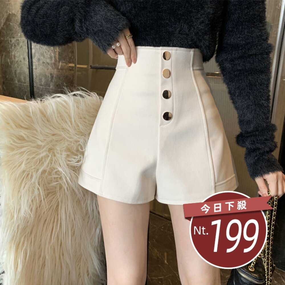 16167125202-【台灣發貨】韓版高腰顯瘦短褲 短褲 褲子 女裝【P184】
