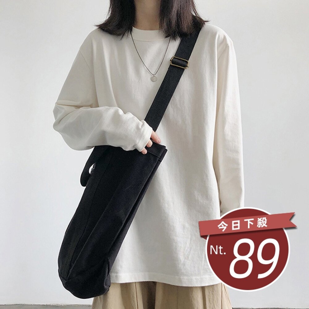 18561444879-【台灣發貨】韓版寬鬆素色薄款打底長袖上衣 長袖上衣 長袖t恤 衣服 女裝 上衣【W340】