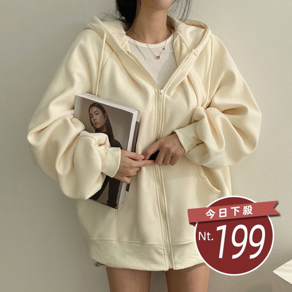 20277066934-【台灣發貨】韓版小眾寬鬆慵懶風休閒連帽外套 小可愛 背心 衣服 女裝 上衣【J32】