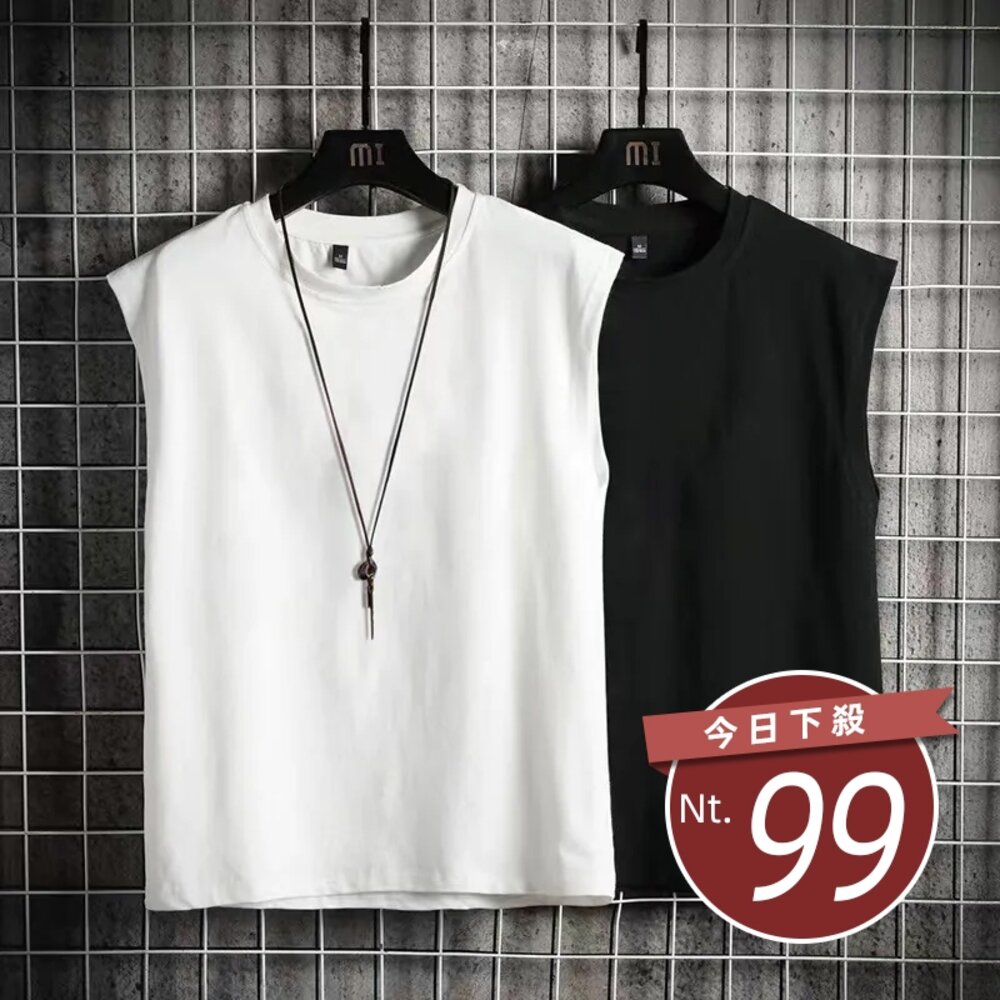 23976472109-【台灣發貨】韓版男款運動健身背心 小可愛 背心 衣服 女裝 上衣【V268】