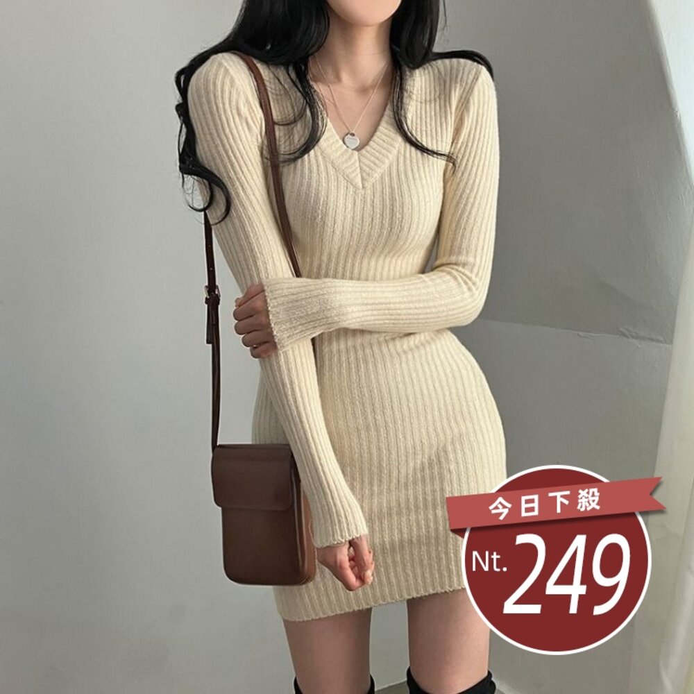 24087877249-【台灣發貨】韓版氣質針織連衣裙 連身裙 吊帶裙 吊帶褲 女裝【S231】