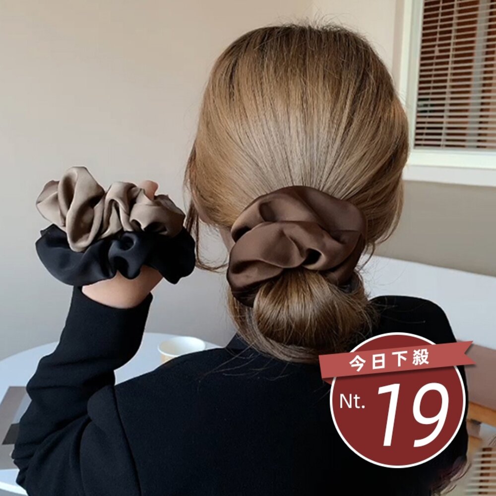 24436784381-【台灣發貨】韓版質感緞面氣質髮圈 髮圈 綁頭 髮圈 髮飾 頭飾【N159】