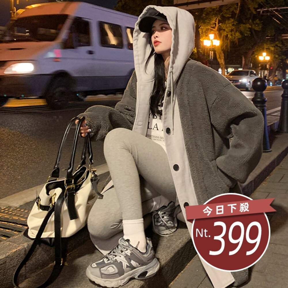 26874505163-【台灣發貨】韓版連帽寬鬆外套 外套 防曬外套 女裝 上衣 衣服【J381】