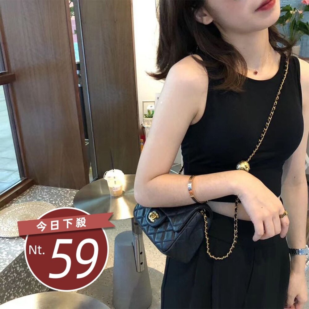 27657192961-【台灣發貨】韓版彈性顯瘦寬肩運動背心 小可愛 背心 衣服 女裝 上衣C【V130】