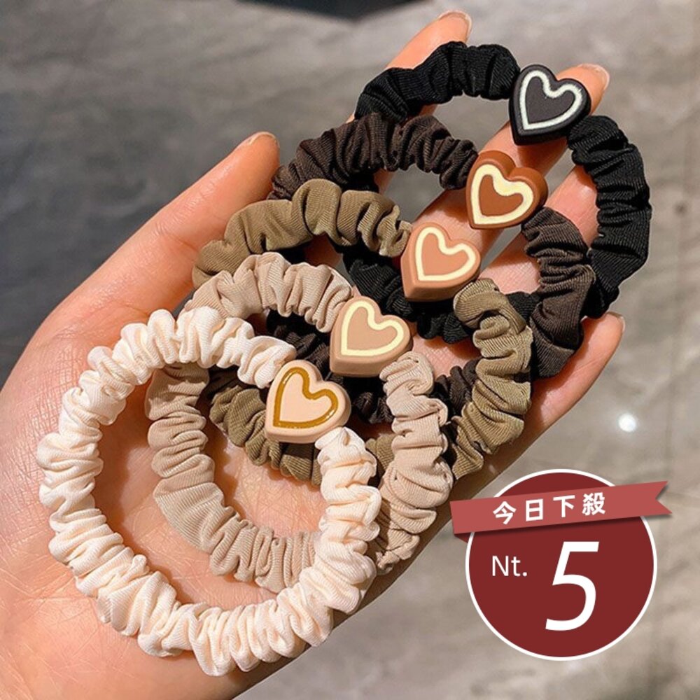 29362933986-【台灣發貨】韓版高級感愛心大彈性高馬尾髮圈【N143】