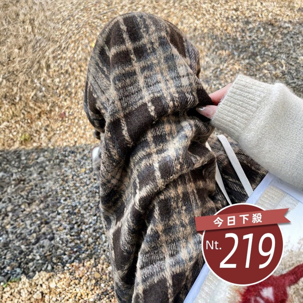 54304862432-【台灣發貨】韓版內刷毛高腰垂感寬鬆直筒寬褲 寬褲 褲子 女裝【P418】