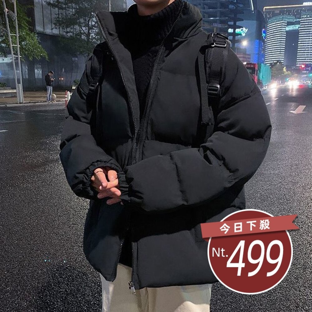 56853789512-【台灣發貨】韓版加厚立領麵包外套 外套 防曬外套 女裝 上衣 衣服【J420】