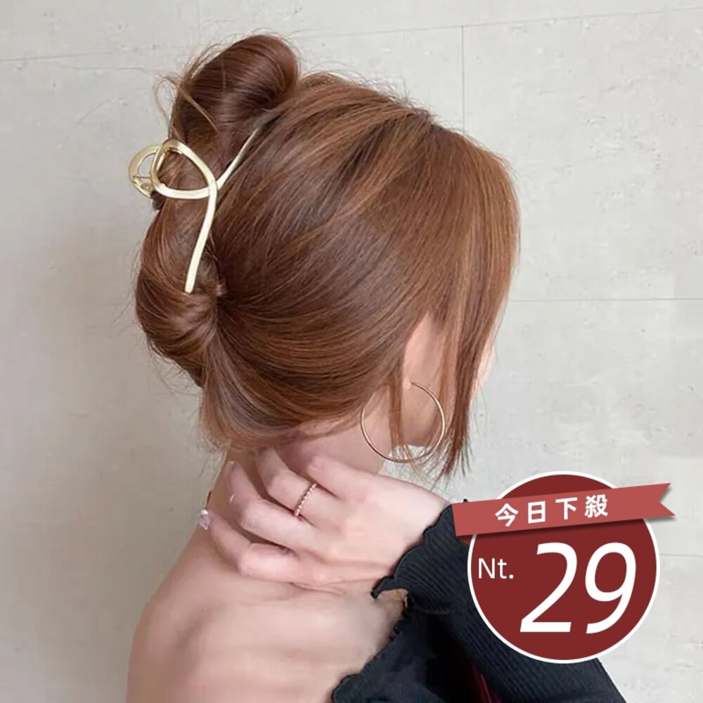 8985118629-【台灣發貨】韓版復古小仙女極簡金色金屬爪夾 髮夾 洗澡髮夾 髮夾 髮飾 頭飾【O86】