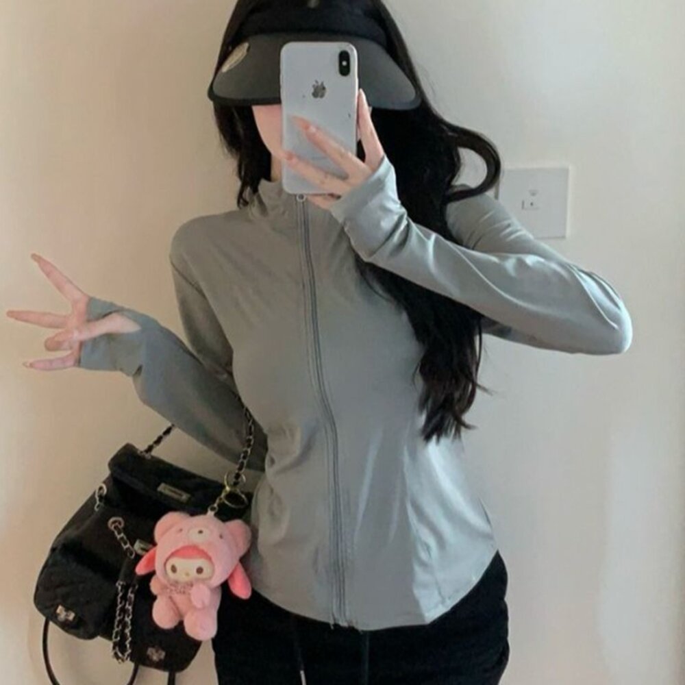【台灣發貨】韓版冰絲修身顯瘦防曬外套 外套 防曬外套 女裝 上衣 衣服【J335】-圖片-6