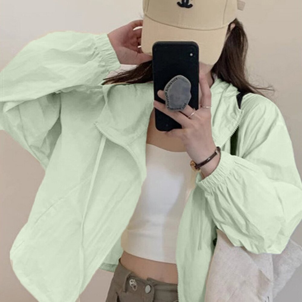 【台灣發貨】韓版輕薄透氣寬鬆薄外套 外套 防曬外套 女裝 上衣 衣服【J392】-圖片-10