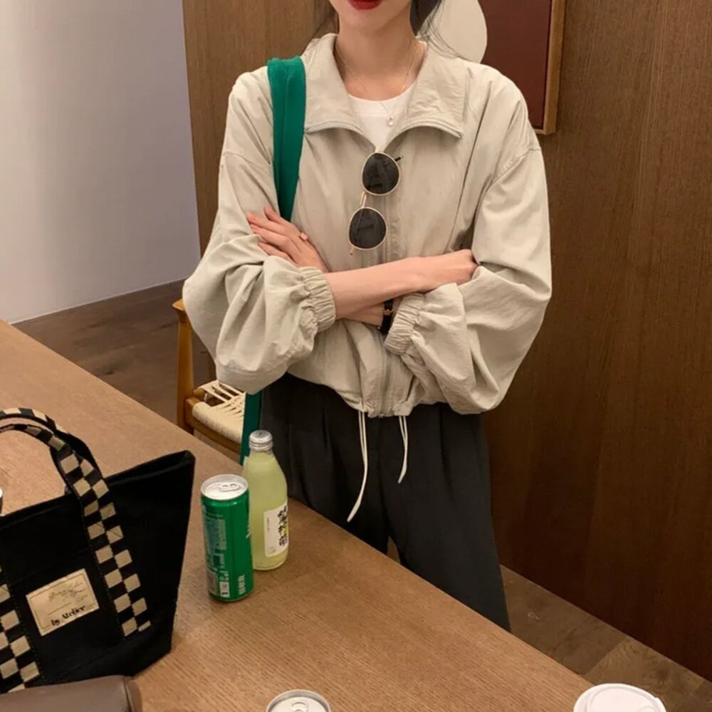 【台灣發貨】韓版短版小個子顯瘦防曬外套 外套 防曬外套 女裝 上衣 衣服【J396】-圖片-10