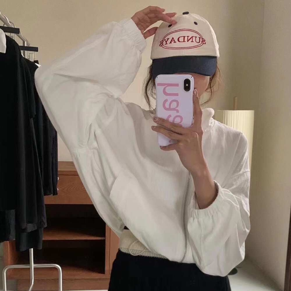【台灣發貨】韓版短版小個子顯瘦防曬外套 外套 防曬外套 女裝 上衣 衣服【J396】-圖片-4