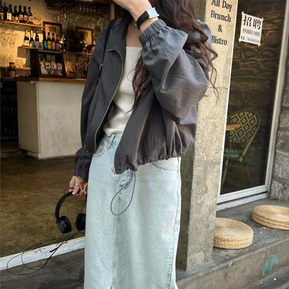 【台灣發貨】韓版短版小個子顯瘦防曬外套 外套 防曬外套 女裝 上衣 衣服【J396】-圖片-6