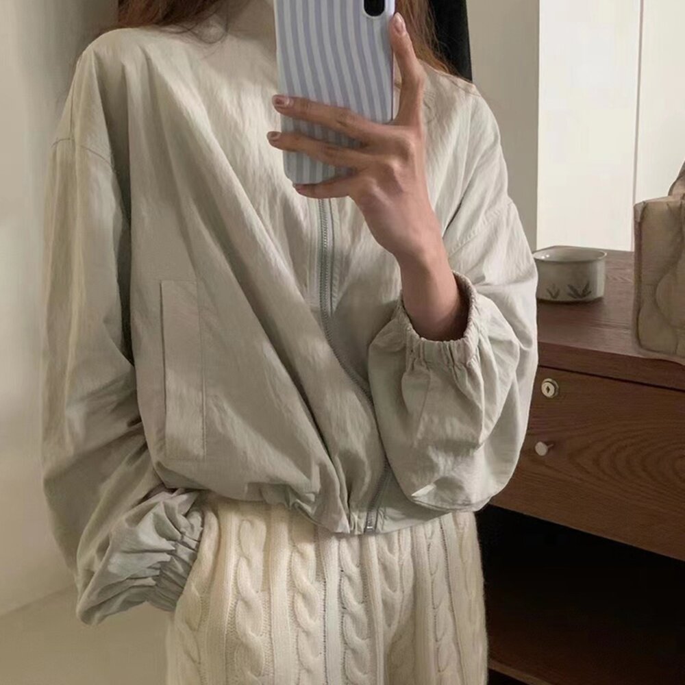 【台灣發貨】韓版短版小個子顯瘦防曬外套 外套 防曬外套 女裝 上衣 衣服【J396】-圖片-8