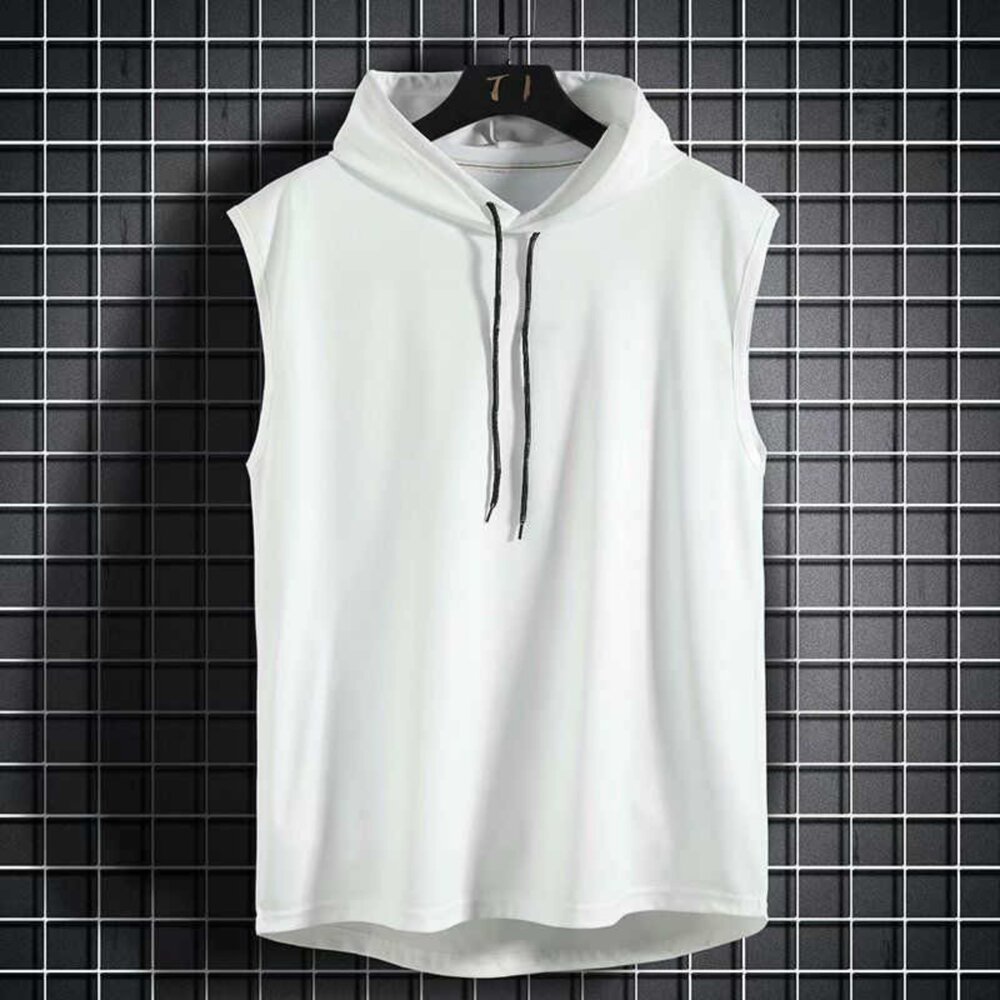 【台灣發貨】韓版寬鬆連帽無袖背心 男背心 背心 衣服 男裝 上衣【V269】-圖片-2