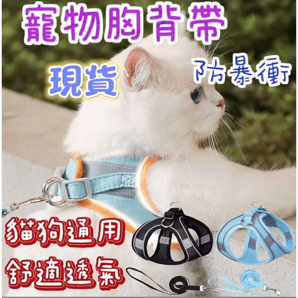 230408211459-✨台灣現貨 ✨ 寵物胸背帶 寵物牽引繩 狗狗胸背帶 貓咪胸背帶 防暴衝胸背帶 背心胸背帶  貓背心 狗背心