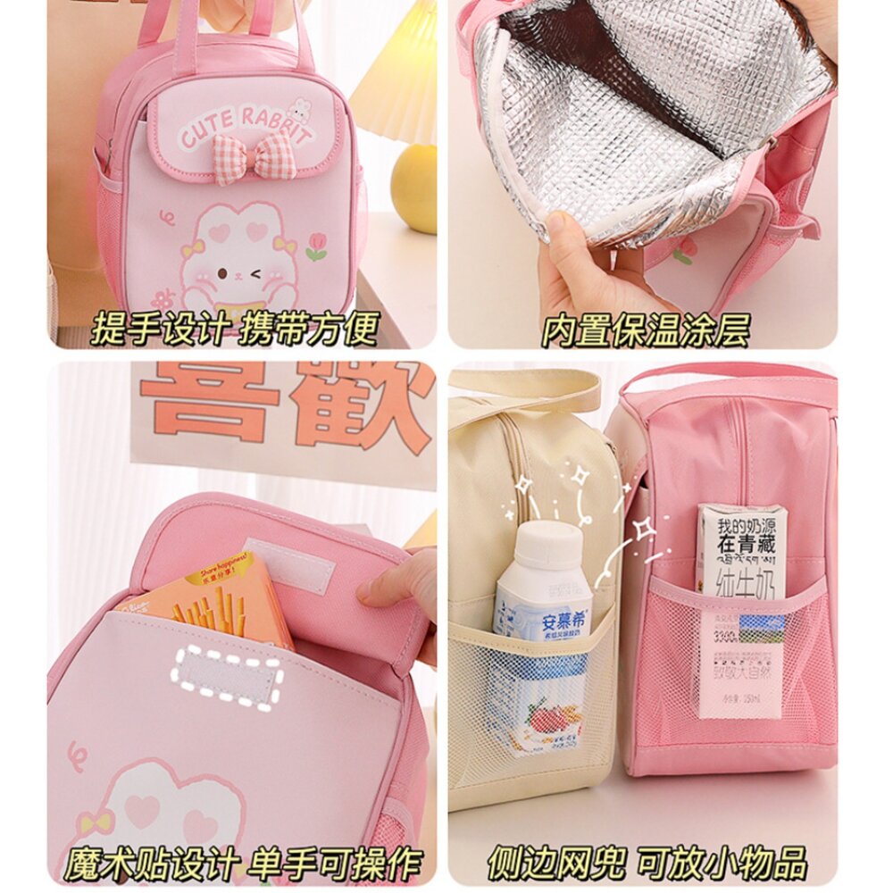 🎀台灣免運🎀 可愛卡通保溫袋 便當袋 保溫包 防水保溫袋 小學生便當袋 午餐袋-圖片-7