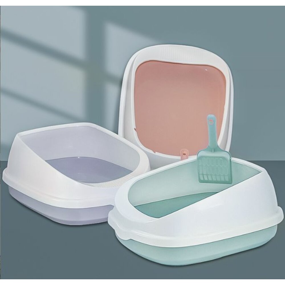 ✨台灣✨ 貓砂盆 特大號貓砂盆 防濺貓砂盆 貓便盆 加高貓砂盆 半封閉式貓砂盆-圖片-6