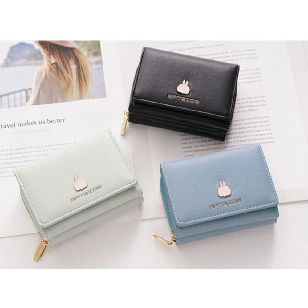 🎀台灣出貨免運🎀 韓版三折短夾 錢包 零錢包 女皮夾 短夾 卡夾包 三折皮夾-圖片-6