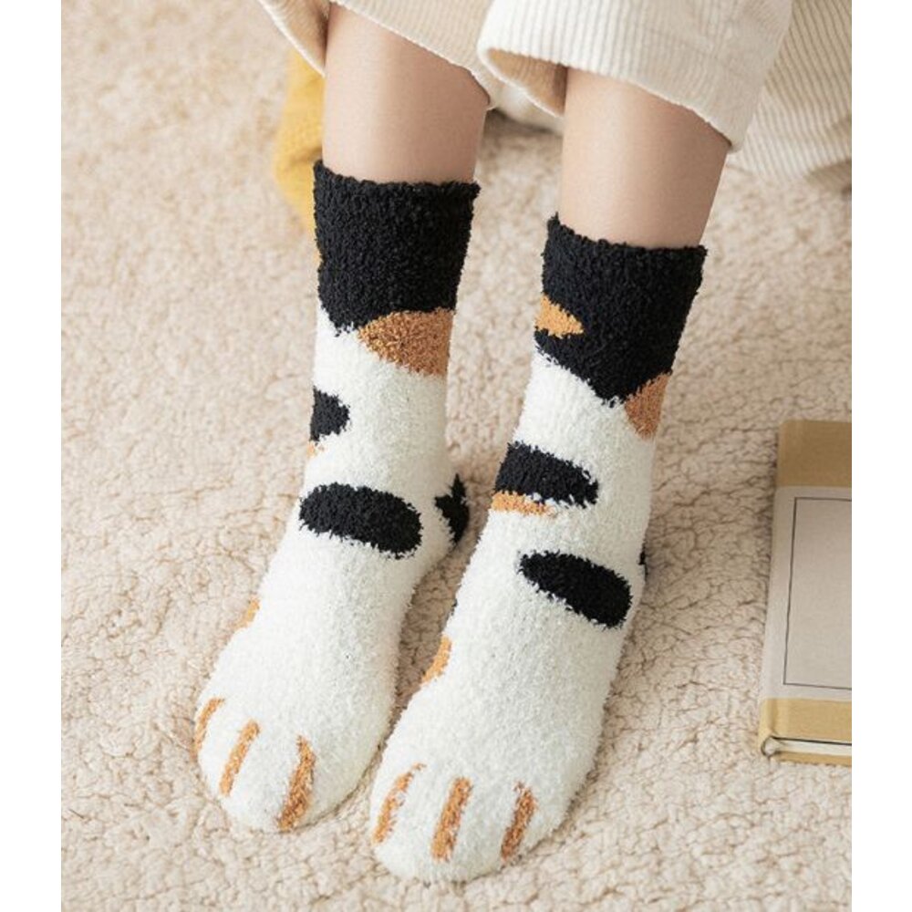 🎀台灣🎀加厚珊瑚絨襪 襪子 保暖襪 珊瑚絨襪 毛毛襪 地板襪 中筒襪 室內襪-圖片-3