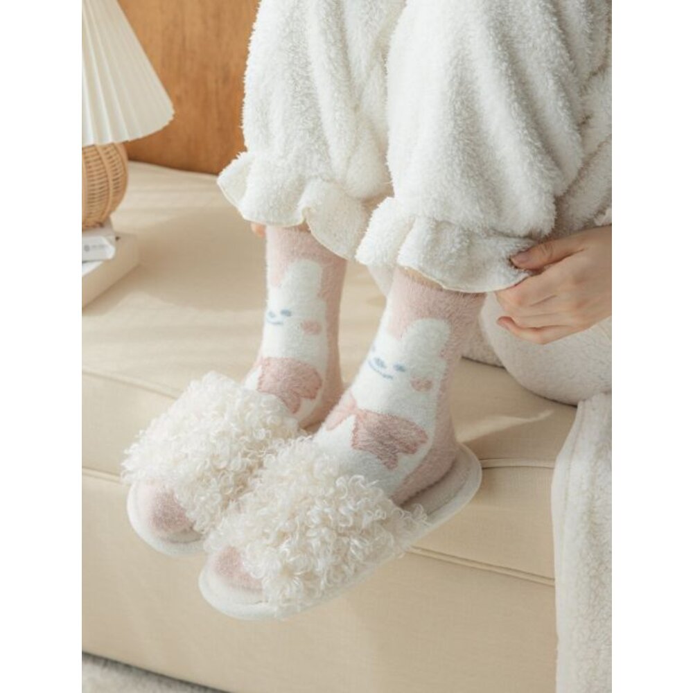 🎀台灣🎀加厚珊瑚絨襪 襪子 保暖襪 珊瑚絨襪 毛毛襪 地板襪 中筒襪 室內襪-圖片-6
