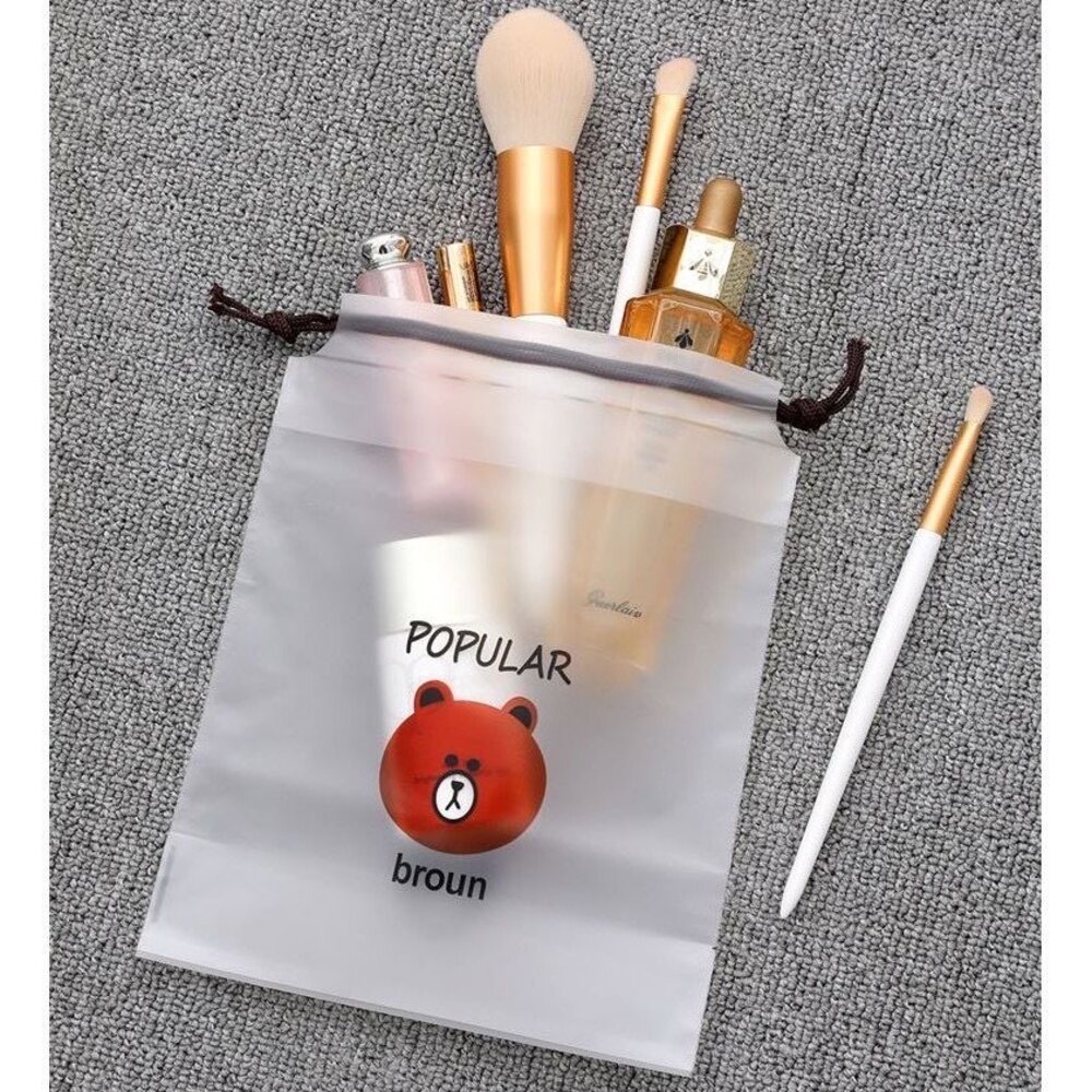 ✨台灣出貨✨ 防水收納袋 旅行收納袋 抽繩束口袋 毛巾襪子收納袋 磨砂袋-圖片-6